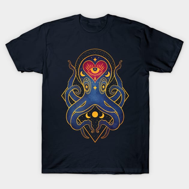 Space Kraken T-Shirt by shewantedstorm